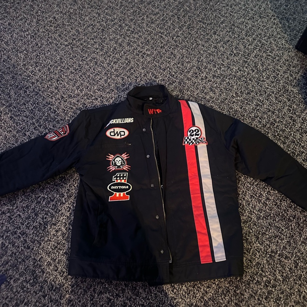 Men's Black Racing Jacket - Picture 5 of 5